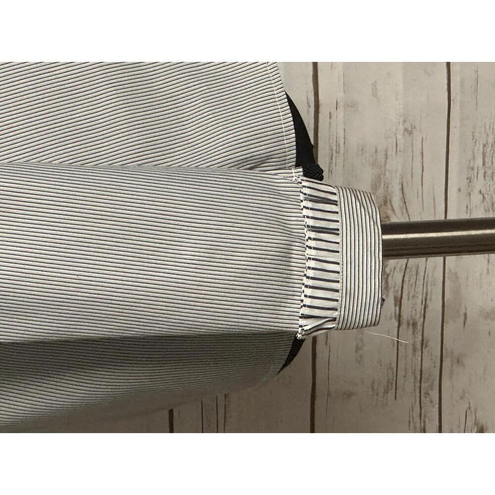 per se Carlisle black/white ruffled collar pinstriped button-up shirt Size 0 - Picture 4 of 6